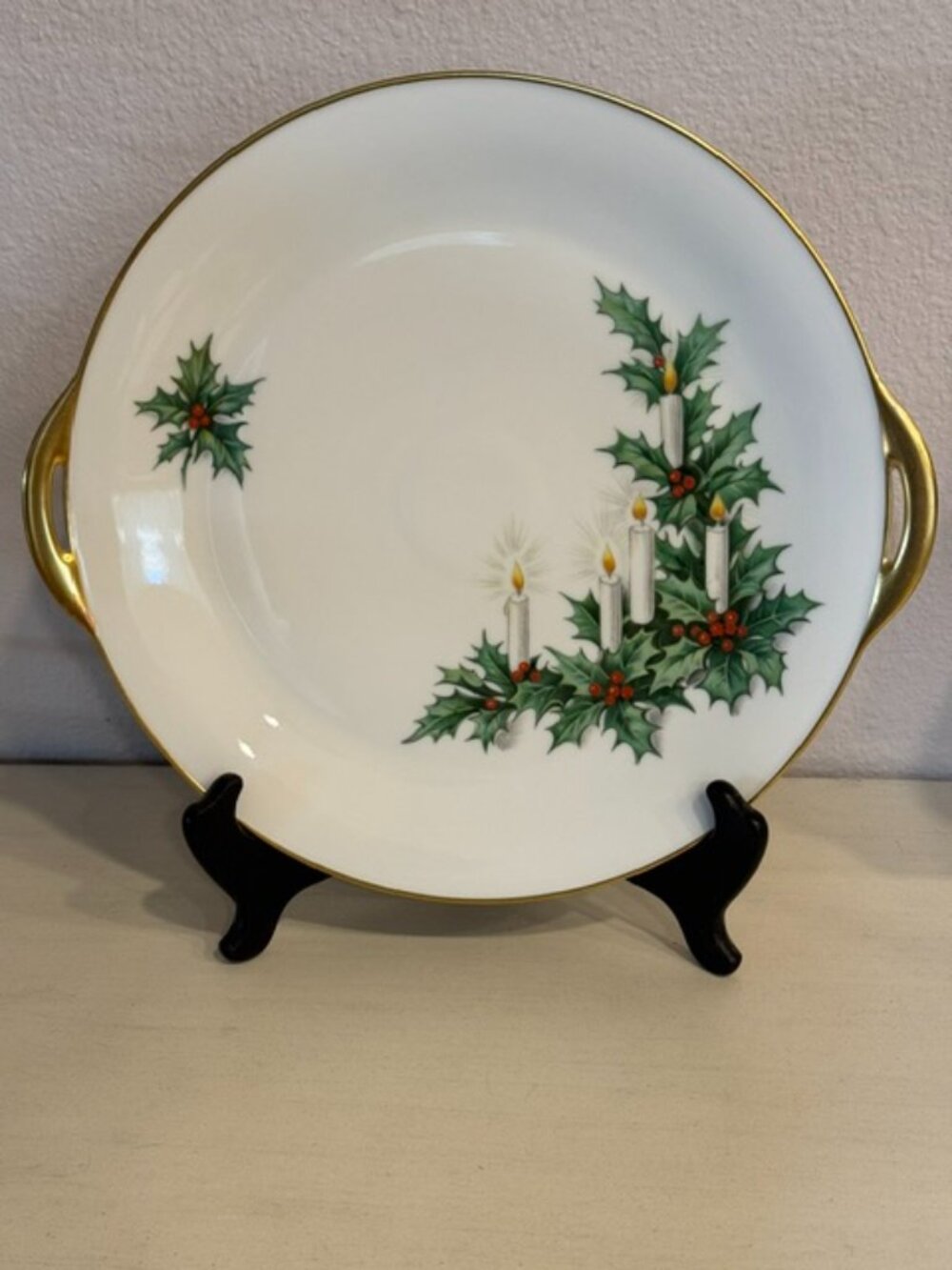 Tirschenreuth Noel pattern porcelain cake plate